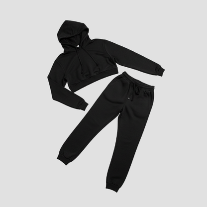 Essential Cropped Hoodie Set